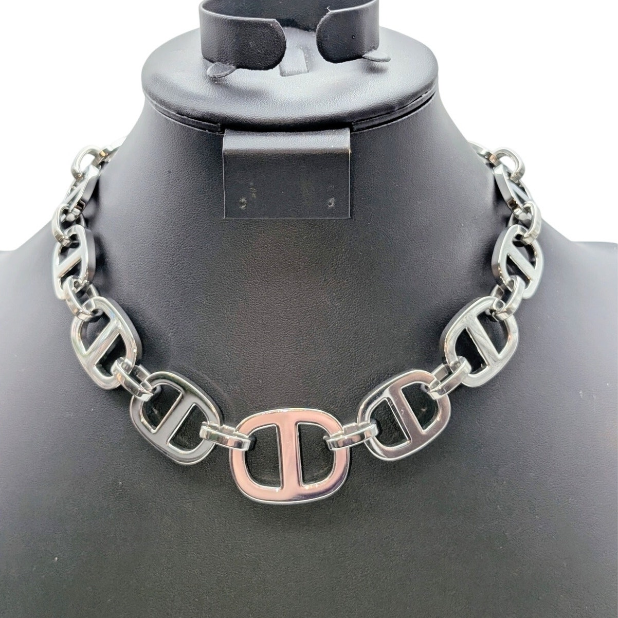 Cult Gaia Reyes Silver Tone Heavy Chain Toggle Clasp 175 Necklace 148$